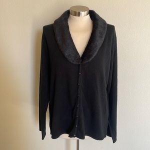 Carolyn Taylor Fur Collar (Detachable) Sweater